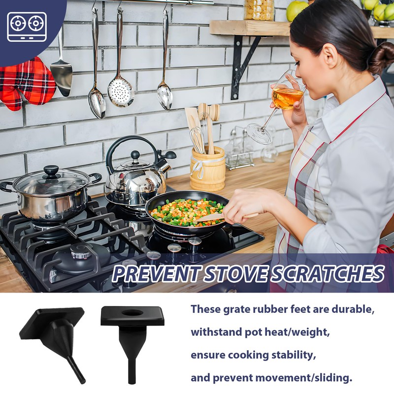 NBPLUS Grate Rubber Feet Bumpers, Range Burner Rubber Grommet Replacements