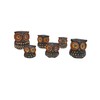 SusggO Set of 6 Small Wooden Owls - 3 Sizes