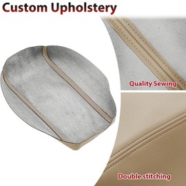 KBH Car Center Console Replacement Cover for Toyota Highlander 2008 2009 2010 2011 2012 2013, Vinyl Leather Armrest Replace Skin Upholstery, Anti-Scratch, Tan (Without Lid)