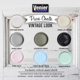 Chalk Pure Paint - for Furniture, Crafts, Home Decor - All-in-One – DIY – Eco-Friendly (Vintage [Aged Gray]), (33.81 oz)