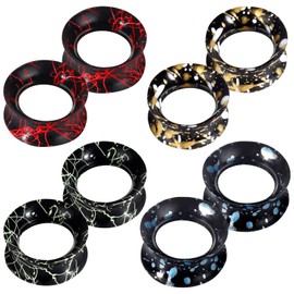 ONESING 8Pcs Silicone Gauges for Ears 00G Flexible Ear Tunnels Gauges Double Flared Ear Gauges Hypoallergenic Ear Expander Stretching Set for Women Men-Multicolor A