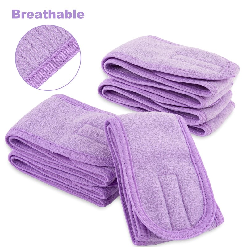 Whaline Spa Facial Headband 4 Packs Head Wrap Terry Cloth