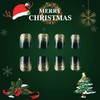 Christmas Press on Nails Short Square French Tip Fake Nails