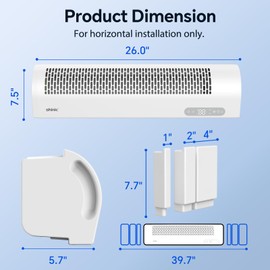 shinic Window Fan with Reversible Airflow, 4 Speeds, Thermostat Remote Control, Weather Resistant, Quiet Window Fan, 6 Spacer Blocks, Fits 26.0" - 39.7" Window, for Home Bedroom Kitchen Office, White