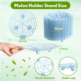 FillTouch 48pcs Watermelon Net with Melon Cradle Set, Heavy Duty Melon Hammock Cradles Holder for Trellis, Reusable Hanging Bags Fruit Slings, Plant Garden Vegetable Farm Pumpkin Fruit Slings Support