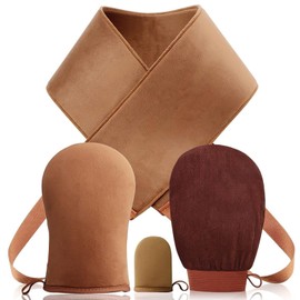 Self Tanning Mitt Applicator Kit – Self Tanner Mitt with Back Applicator & Exfoliating Glove for a Perfect Sunless Tan