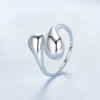 MUNDELL 925 Sterling Silver Ring Water Droplet Open Ring Minimalist