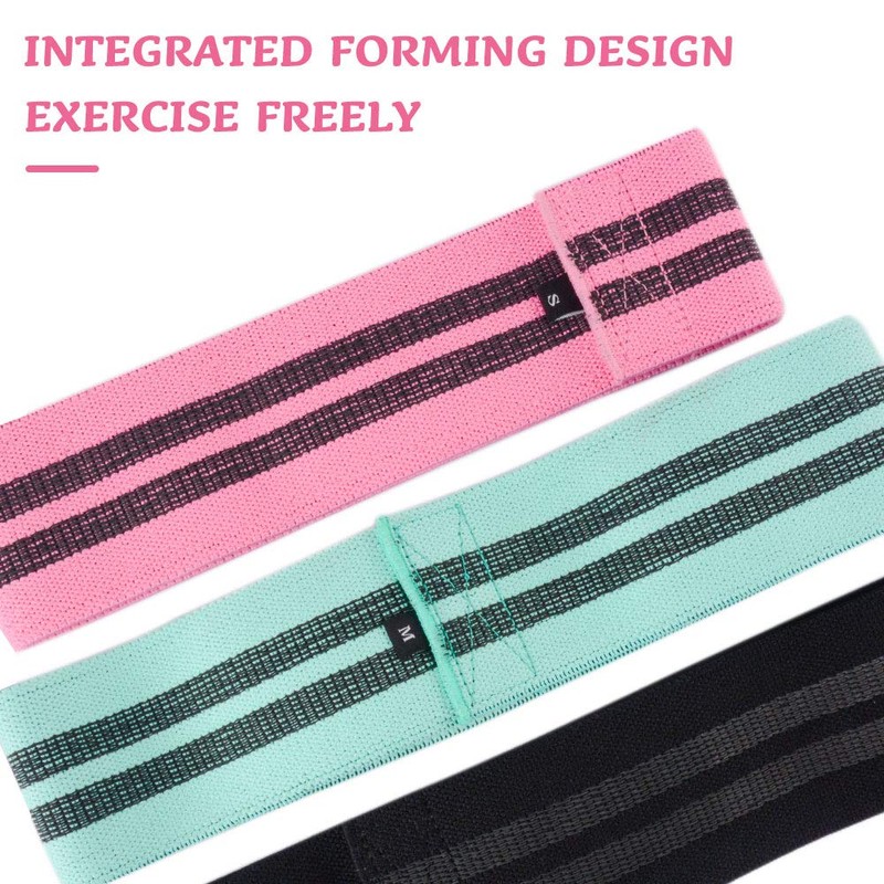 BLOODYRIPPA Fabric Resistance Loop Bands Set, 3 Resistance Level, Anti-Slip,