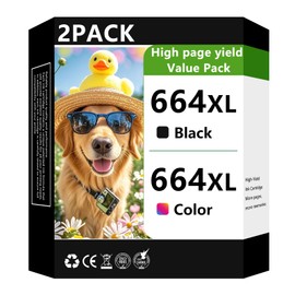 JYZBRW 664XL Ink Cartridges Compatible for HP 664 Ink Cartridge Black and Color Combo Pack Replacement for HP 664XL Ink Works with Deskjet 1115 2135 2138 2675 3635 3775 3636 3638 4535 Printer