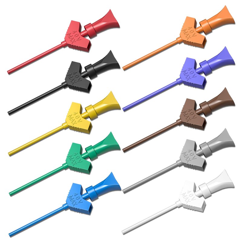 Cleqee 10 Groups Mini Grabber SMD IC Test Hook Clip