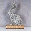 Metal Rabbit Height 26 cm Mango Wood Metal Stand Table