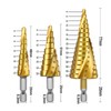 4 Pcs HSS Step Drill Bit Set, Titanium Coated High-Speed