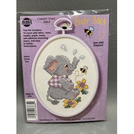 NMI NeedleMagic Inc Counted Cross Stitch Kit 3665 Elephant Busy Bees NMI NOS Nursery Baby Decor