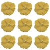 Lmlliang 10pc Chiffon Flower Yellow Rhinestone Pearl Flat-Back Chiffon Flower