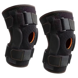 2 PCS Hinged Knee Brace Support for Men & Women, Knee Brace Support, Adjustable Open Patella with Parallel Straps & Dual Side Stabilizers, Comfort for Arthritis, Meniscus Tear, Ligament Injury
