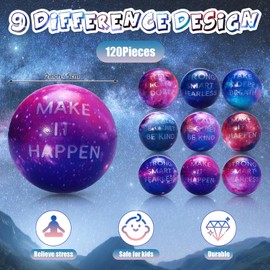 Libima 120 Pcs Galaxy Stress Balls Bulk 2 Inches Outer Space Foam Stress Balls Stress Relief Squeeze Anxiety Fidget Sensory Balls for Birthday Gift Party Favors Decorations Supplies (Galaxy B)