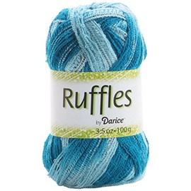 Darice 28-Yard Weaving Yarn, 3.5-Ounce, Fancy Ruffles Teal