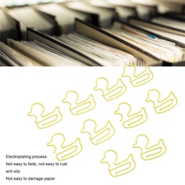 Pack of 100 Yellow Duck Paper Clips, Yellow Paper Clips, Duck Shape, Lightweight, Portable Electroplating Process, Metal Paper Clips, Paper Clips, Cute Paper Clips, Shaped
