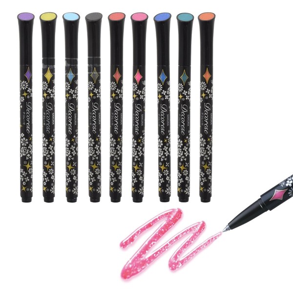 Sakura Crepas Ballpoint Pen Decoraise Glitter 10 Colors Random Assorted
