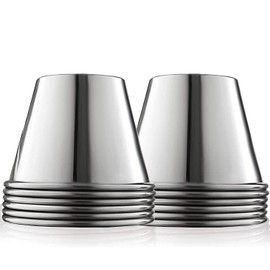 Set of 12 Stainless Steel Pudding Moulds, Flannes, Desserts, Pastry Shop, Sauces, Tarts, Robust Moulds, Ideal for Sweet and Savoury Treats, Diameter 7 cm