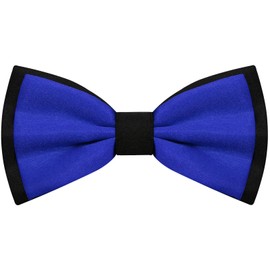 LHXzizizi Bow Ties for Men, Bowties Men Adjustable Men's Pre-tied Bow Tie for Wedding Party School Leisure Graduation Banquet (Black Buttom/Royal Blue)