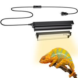 Fliywarl T5 UVB Reptile Lighting Combo Kit, Reptile Light Fixture with UVB 10.0 Fluorescent Tube, 8W UVA UVB Reptile Light Bulb for Lizard, Bearded Dragon, Tortoise