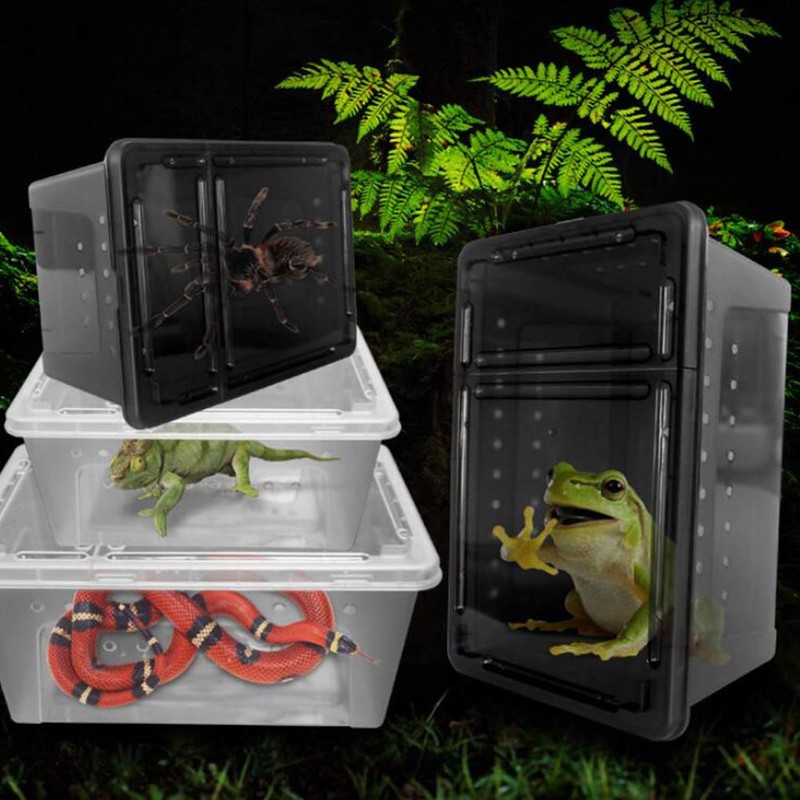 OMEM Portable Reptile Terrarium Habitat for Mini Pet Houses Breathable