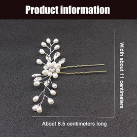Bridal Hair Pins - 3pcs Fashion Retro Elegant Ladies Pearl Rhinestone for Wedding Jewelry Bridal Hair Accessories Headpiece Wedding Accessories (3PCS)