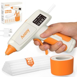 Hot Glue Gun Cordless - USB Rechargeable 4000mAh Wireless Mini Glue Gun with 25Pcs Glue Sticks Set, Heating Fast & Smart Power-Off for Crafts DIY Arts Home Repairs Orange