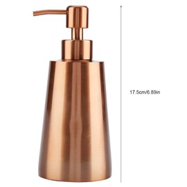 350ML Soap Lotion Dispenser 304 Stainless Steel Rose Gold Soap Liquid Shampoo Lotion Dispenser for Home Hotel and Bathroom