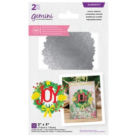 Crafters Companion Gemini Christmas Elements Double-Sided Metal Cutting Die-Joyful Wreath, Silver, one Size GEM-DSD-ELE-Joy