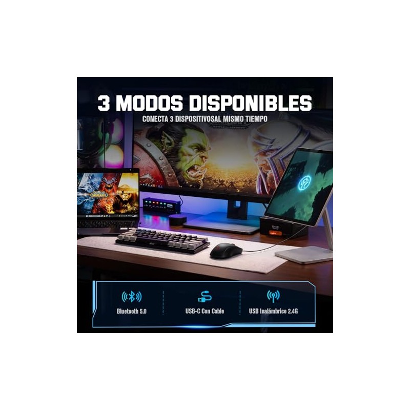 BLIZZARD Alliance Mouse Gaming Ultraligero de 49g, Mouse Inalámbrico con