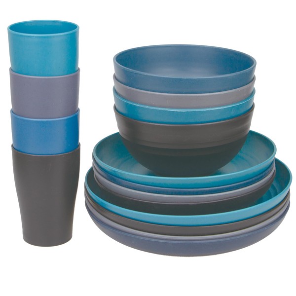 16 Pcs Wheat Straw Dinnerware Sets, Wheat Straw Plates and