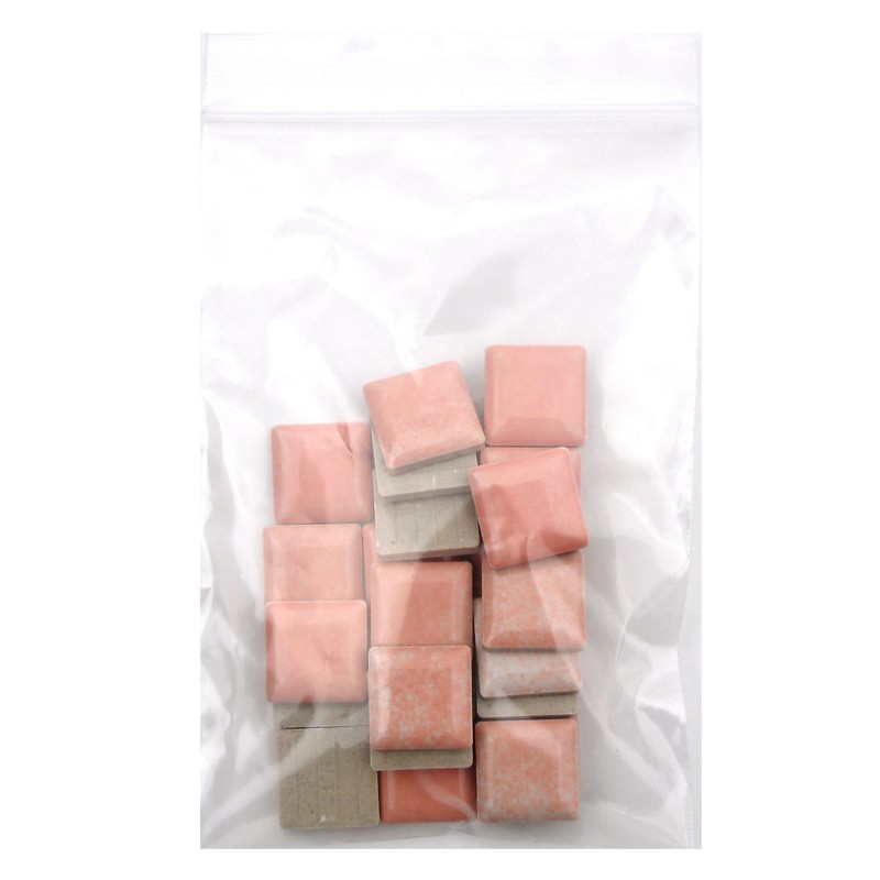 Mosaic Tiles 22.5 mm Square Salmon Pink Pieces Craft Tiles