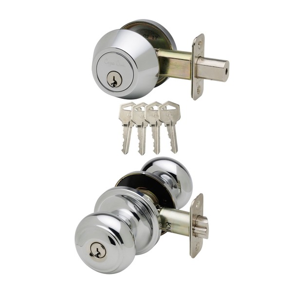 Copper Creek CKDB141PS Colonial Door Knob Keyed Alike with Deadbolt