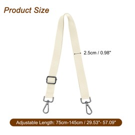 sourcing map Wide Shoulder Strap, 2.5cm Adjustable Purse Strap Replacement Crossbody Strap for Shoulder Bag Handbag, Beige, Black Pull Core Buckle
