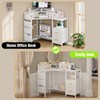 Espelism Corner Vanity Desk with Charging Station, 49.6" Makeup Table
