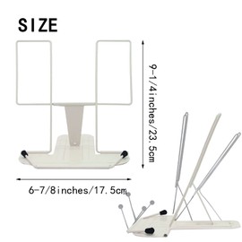 Zyners Metal Book Stand for Desk, Adjustable Reading Rack, Book Holder(Beige)