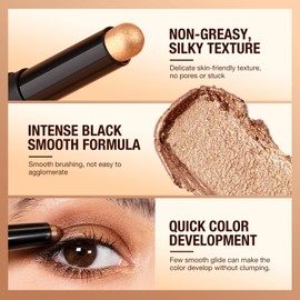 8 Pieces Eyeshadow Stick Soft Creamy Matte Shimmer Eyeshadow Pencil Crayon Highlighting Pigmented Shiny Eyeshadow Pencil Waterproof Classy Shimmer Eyeshadow Sticks Set (C)