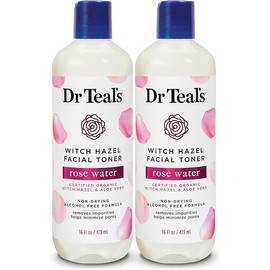Dr Teal’s Witch Hazel Facial Toner, Rose Water, 16 fl oz (Pack of 2)