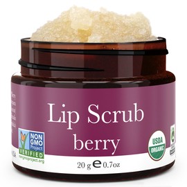 Lip Scrub, Berry Flavor - Organic Exfoliating Sugar Scrubs, Exfoliator for Chapped Dry Lips, Moisturizes With Fresh, Lush Natural Ingredients Best... 