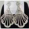 Crystal Avenue Earrings Jewelry 2 1/4" Chandelier Dangle Rhodium Posts
