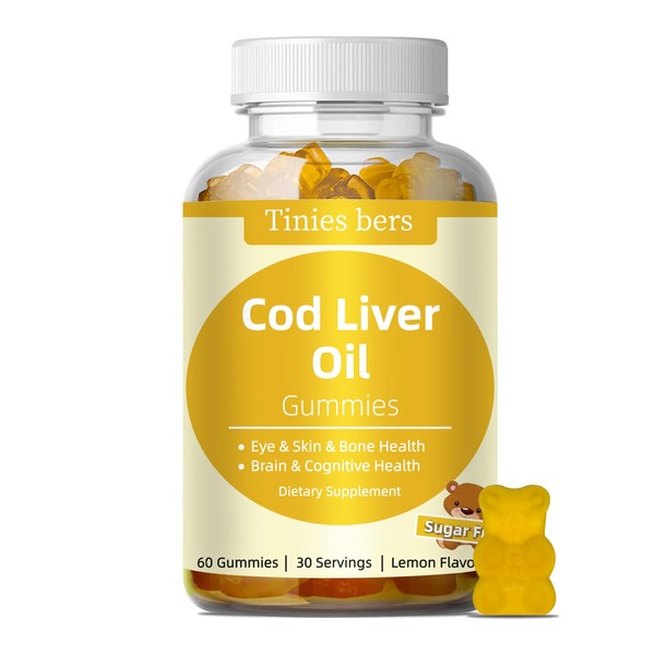 Cod Liver Oil Gummies 1000mg, Sugar Free for Adults &