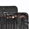MACPLUS Fiber Bristle Makeup Brush Set with Black Leather Case-