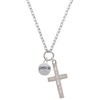 Delight Jewelry Silvertone Peace with AB Crystal and Dove I Have Plans for You Engraved Cross Zoey Necklace, 28"