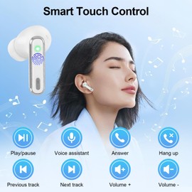 Wireless Earbuds Bluetooth 5.3, Deep Bass True Wireless Earbuds with 40H Playtime & IP6 Waterproof, LED Digital Display Charging Case, 4 ENC Mics for Clear Calls & HiFi Stereo – Ideal for Work Sports