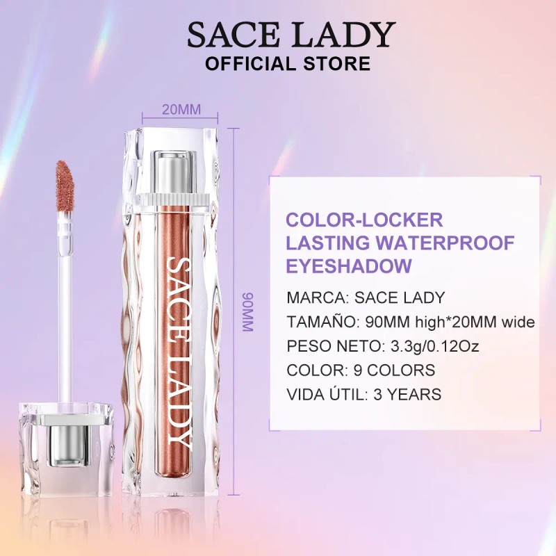 Sace Lady Sombra Líquido De Ojos, Brillo, Resistente Al Agua