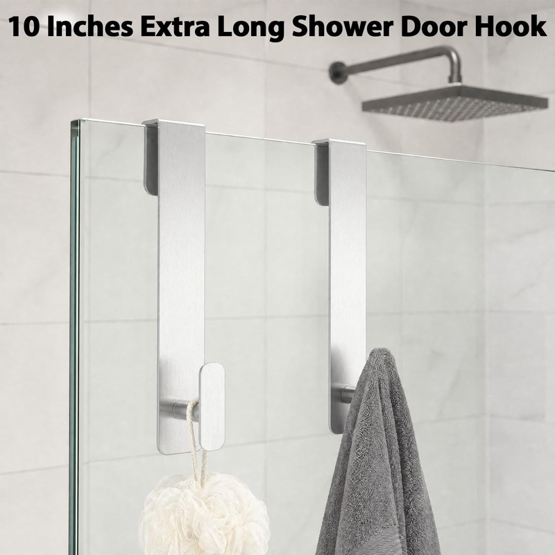 Kokone 10 Inch Over The Door Shower Hooks Extended for