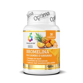 Colours Of Life Bromelina da Gambo d'Ananas 2500 GDU - drenaggio dei liquidi e microcircolo - Senza Glutine e Vegano - 30 compresse