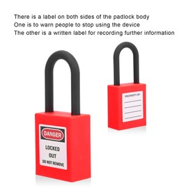 5 Sets Lockout, Engineered Dustproof Security Lock Out Padlocks Lock 38mm Nylon Off Kit for Padlock Industrial SiteYellow (Red)